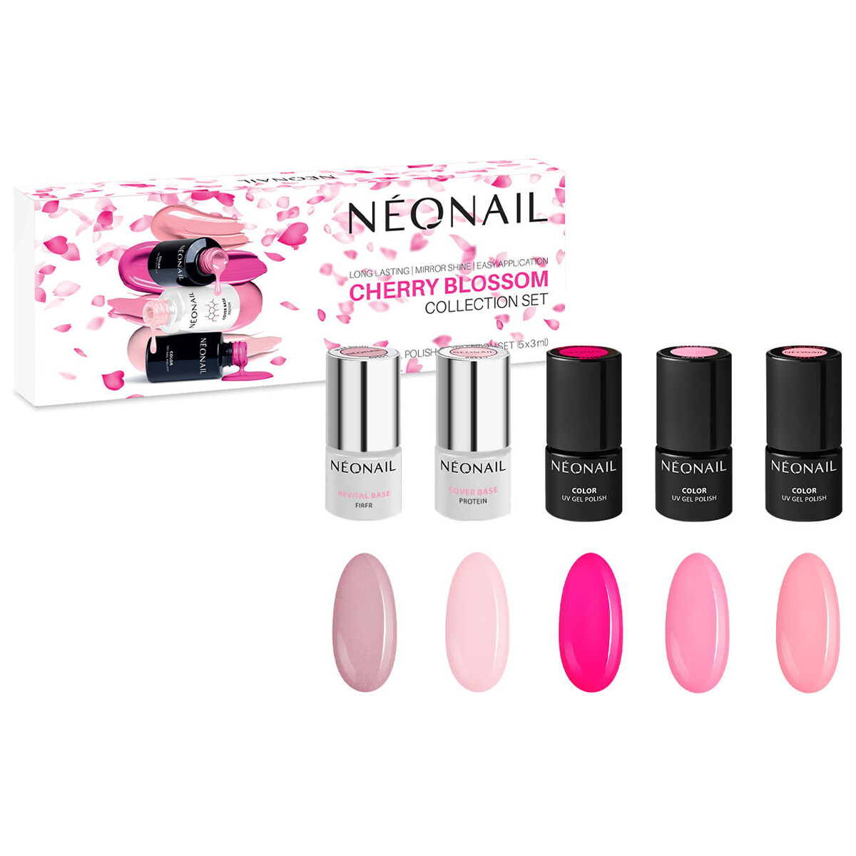NeoNail Long Lasting Mirror Shine Cherry Blossom UV/LED Hybrid Nail Polish Set