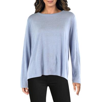 

Женская синяя льняная блузка Eileen Fisher, пуловер, верхняя рубашка,  BHFO 0447, Light blue