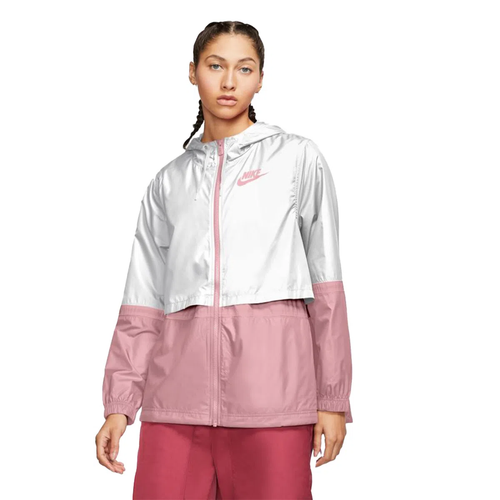 

Женская бело-розовая тканая куртка Nike —, White/pink