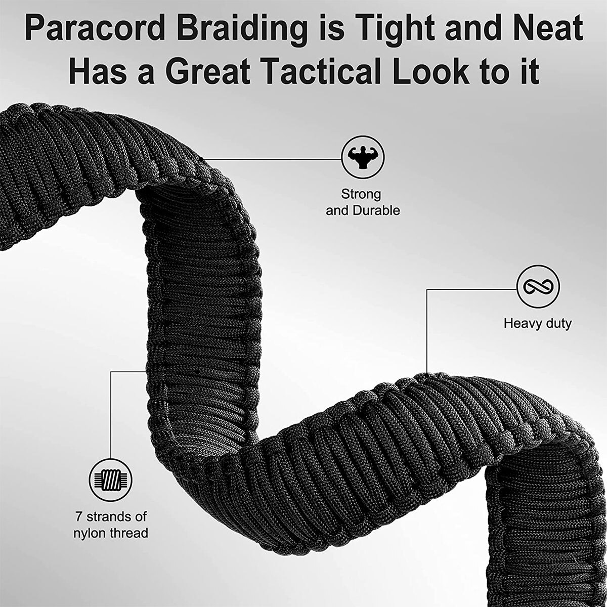 Tactical 550 Paracord Rifle Gun Sling Shotgun Crossbow 2 Point Adjustable Swivel