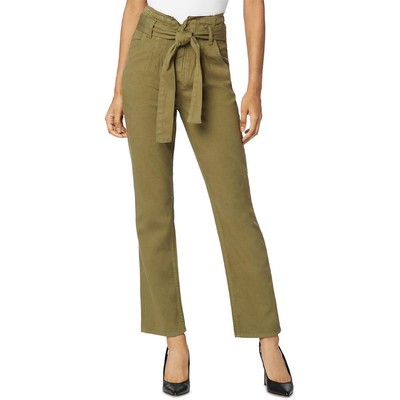 

Hudson Женские зеленые плиссированные брюки с поясом и поясом  BHFO 7021, Olive green