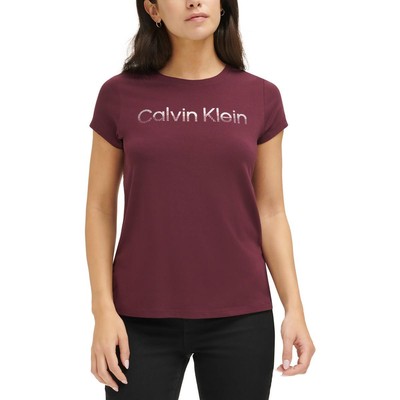 Женская фиолетовая рубашка-пуловер с круглым вырезом и украшениями Calvin Klein, L BHFO 6129