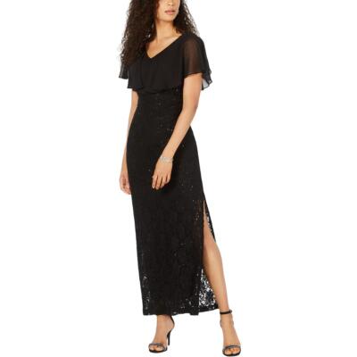 Connected Apparel Womens Lace Sequined Formal Evening Dress Gown BHFO 3168