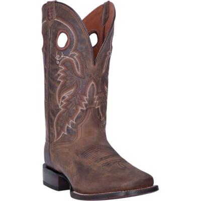 Pre-owned Dan Post Men's Abram Tan Square Toe Western Boots Dp4562 In Brown