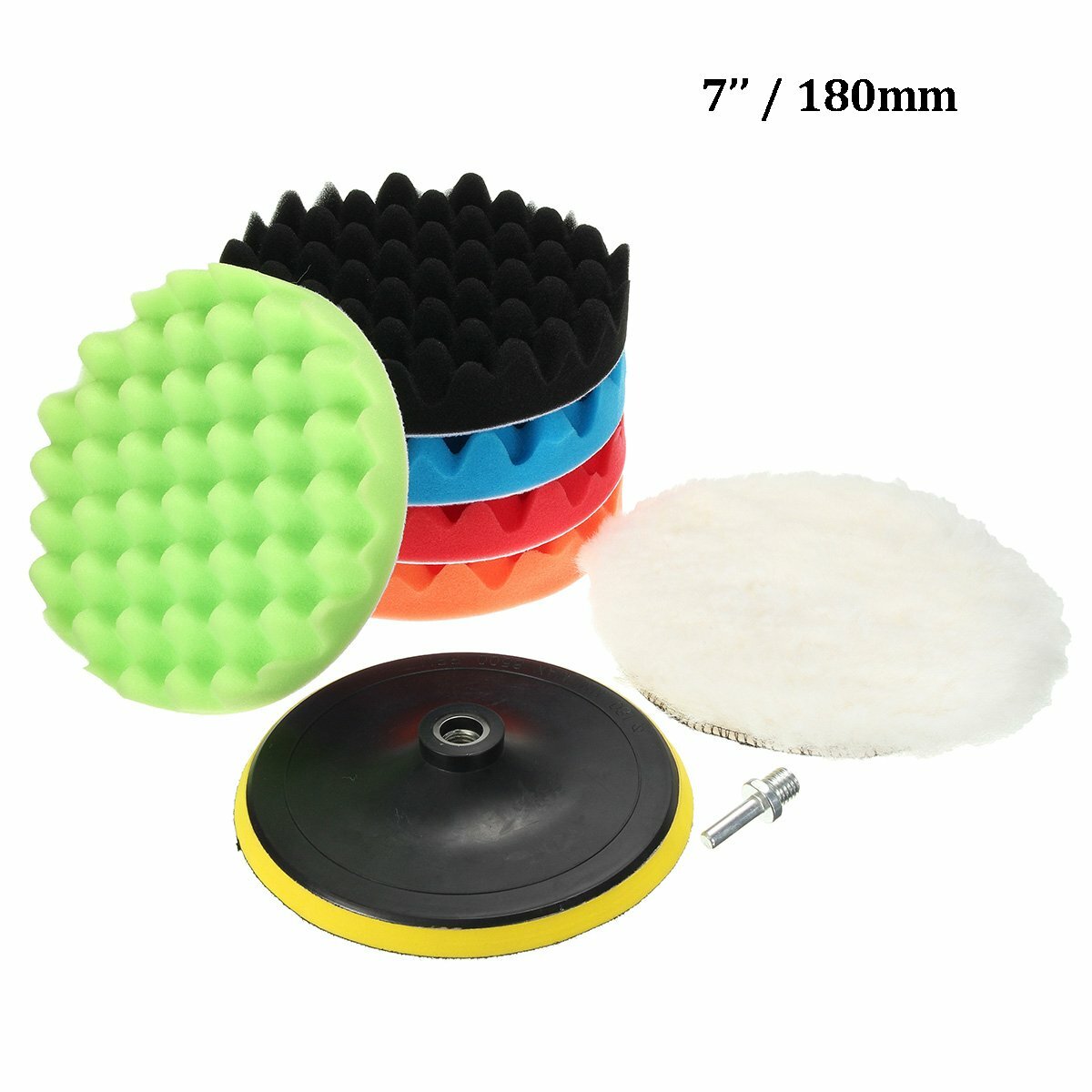 MATCC 7Pcs 7inch Polishing Pads,Sponge and Woolen Polishing Waxing Buffing Pads