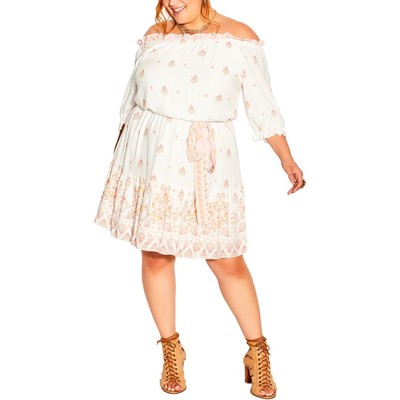 Женское платье-сорочка из вискозы с цветочным принтом цвета слоновой кости Starling Reine S BHFO 7735