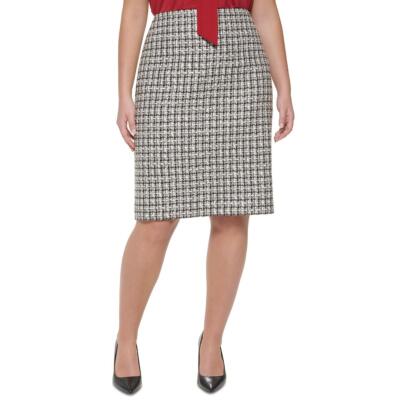 

Женская офисная юбка-карандаш из твида до колен Calvin Klein Plus BHFO 6470, Black-white