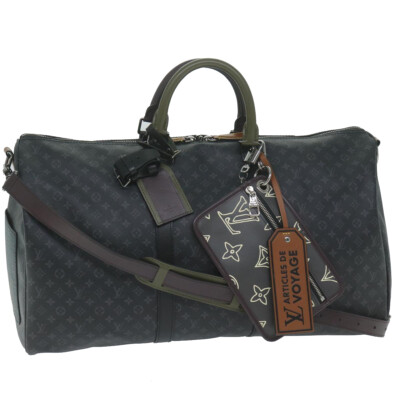 LOUIS VUITTON Monogram Eclipse Keepall Bandouliere 50 Bag