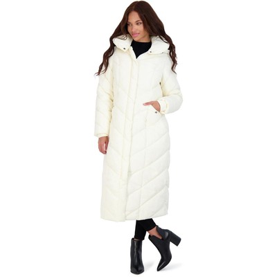 

Женское стеганое макси-пальто на флисовой подкладке белого цвета Steve Madden Outerwear  BHFO 8494, Черный, Steve Madden OLA522H