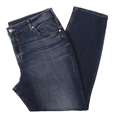 Silver Jeans Co. Женские синие джинсы прямого кроя с пышными формами Plus 22W BHFO 6874