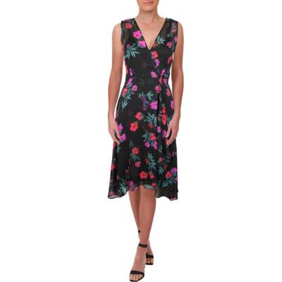 

Женское черное платье миди без рукавов из телячьей ткани Calvin Klein  BHFO 9950, Черный