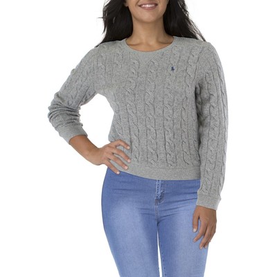 

Женский серый свитер с круглым вырезом и круглым вырезом Polo Ralph Lauren  BHFO 6807, Grey