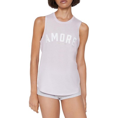 

Женская футболка Spiritual Gangster Amore Purple с надписью Muscle Tank Top Shirt  BHFO 9030, Wisteria