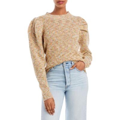

Aqua Womens Tan Marled Puff Sleeve Crewneck Pullover Sweater  BHFO 4288, Tan multi