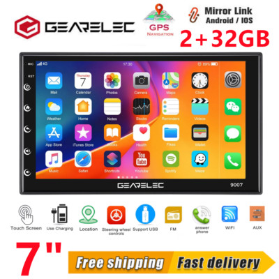7'' 2 DIN Car Stereo Radio Android 13 Carplay Touchscreen GPS WIFI FM MP5 2+32GB 