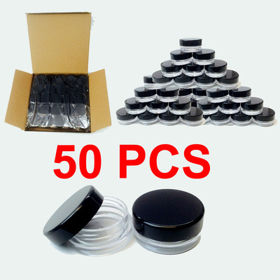 5G 5ML Cosmetic Small Sample Plastic Jars 50 Pack Clear cream Makeup BPA Free  