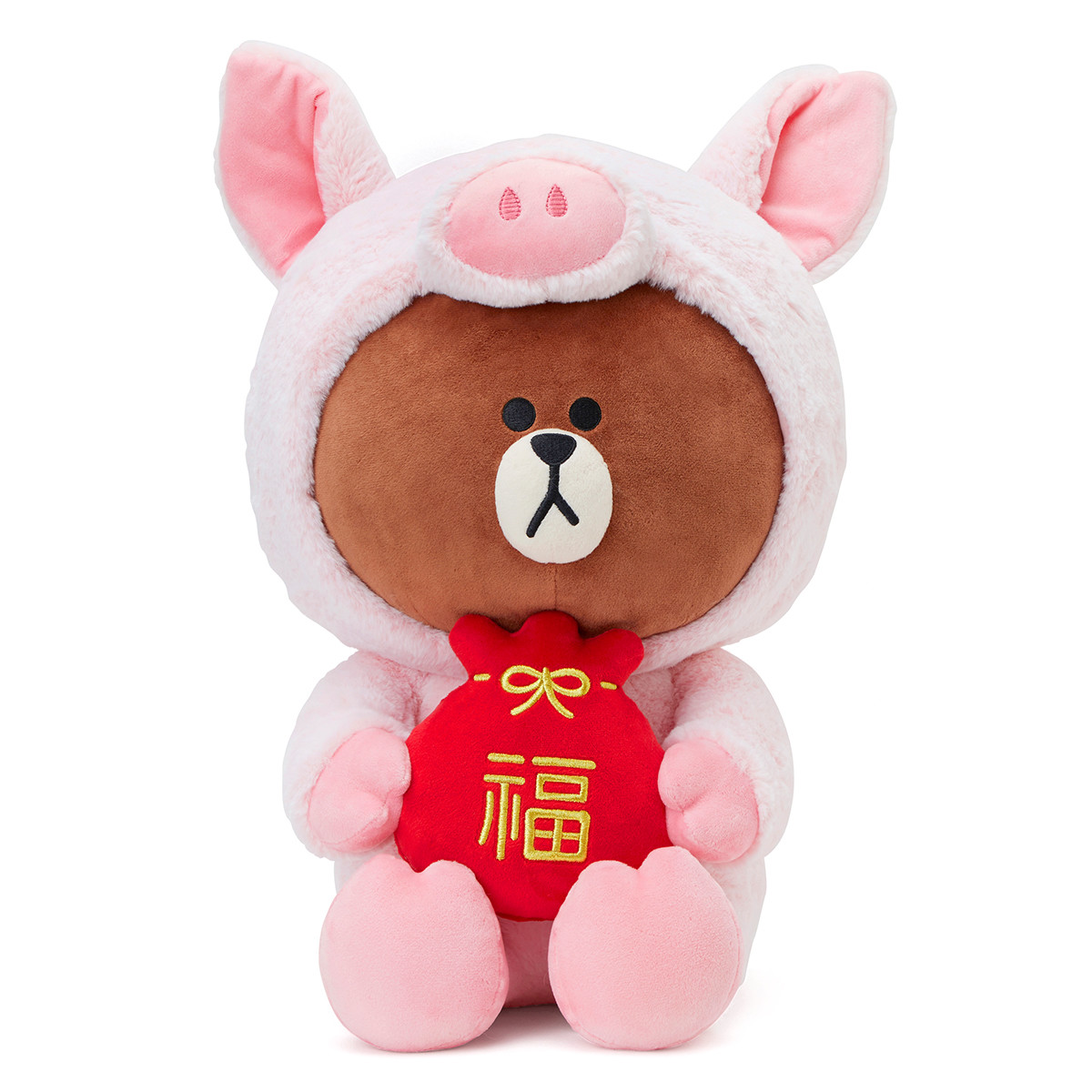 piggy brown plush doll