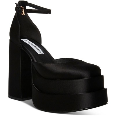 Женские черные атласные туфли на платформе и каблуке Charlize Steve Madden 7.5 BHFO 0847