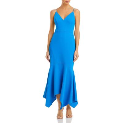 

Женское синее платье макси без рукавов для коктейлей и вечеринок Aqua Scuba  BHFO 1714, Синий
