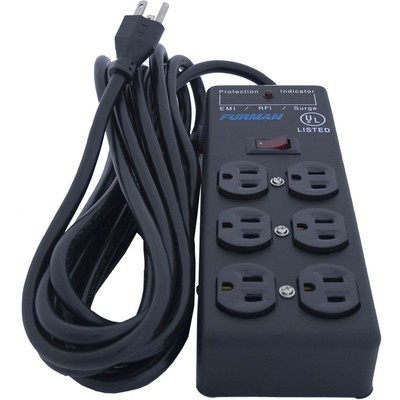 Furman Sound SS-6B-PRO 15A Surge Strip 6 Outlet Block, Extreme Voltage Shutdown
