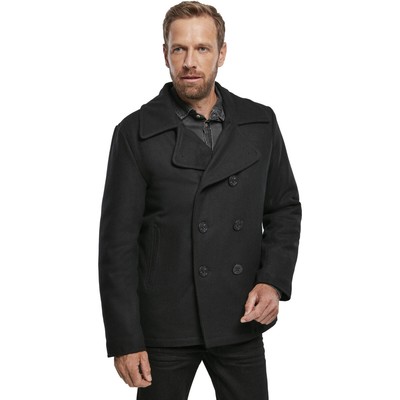 Brandit Pea Coat Jacket Black Parka Caban Classic Uniform Coat Black