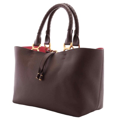 Pre-owned Chloé Chloe Deep Violine Leather Marcie Tote Bag Chc23ss651i31
