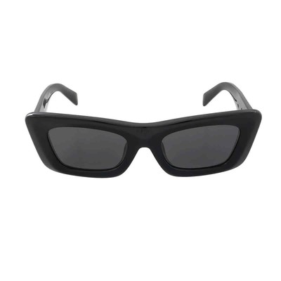 Pre-owned Prada Dark Grey Cat Eye Ladies Sunglasses Pr 13zsf 1ab5s0 52 Pr 13zsf 1ab5s0 52 In Gray