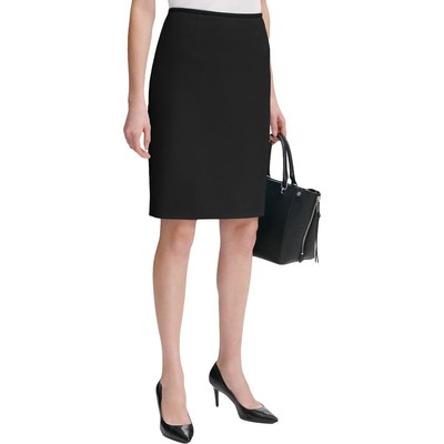 

Calvin Klein Женская черная офисная юбка-карандаш из крепа Petites  BHFO 6021, Черный