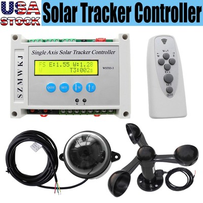 Electronic Single Axis Solar Tracker Controller W/ Anemometer Solar Tracking Kit