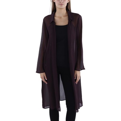Женский длинный многослойный кардиган-кимоно с фиолетовым воротником Eileen Fisher, M BHFO 5028
