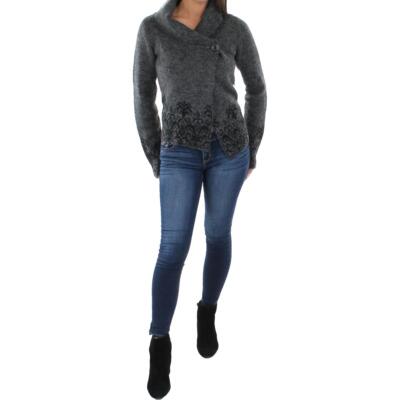 

Женский серый кардиган на пуговицах Adrienne Vittadini, рубашка  BHFO 8977, Grey/black