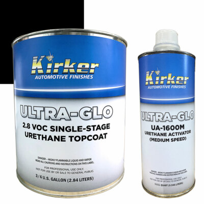 0.75 Gal Kirker Ultra-Glo Car Paint Super Jet Black UA-70330 w/ Medium Activator