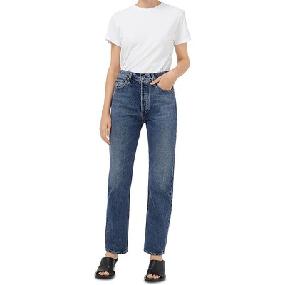 Agolde Womens Blue High Rise Medium Wash Denim Straight Leg Jeans 32 BHFO 8444