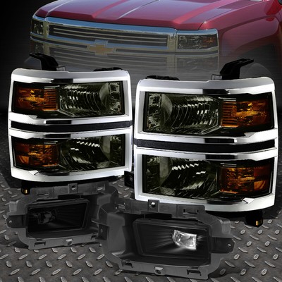 ДЛЯ 2014-2015 ГОДОВ ВЫПУСКА CHEVY SILVERADO 1500 СВЕТОДИОДНЫХ ФАР ДЫМЧАТОГО ЯНТАРЯ + КОМПЛЕКТ ПРОТИВОТУМАННЫХ ФАР