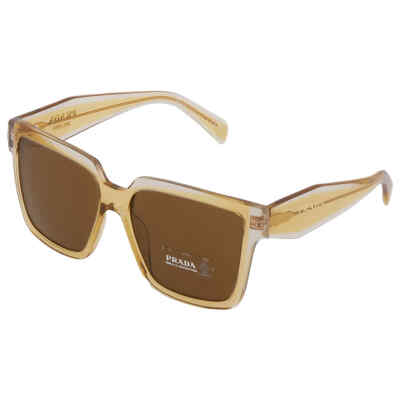 Pre-owned Prada Dark Brown Square Ladies Sunglasses Pr 24zs 14i01t 56 Pr 24zs 14i01t 56