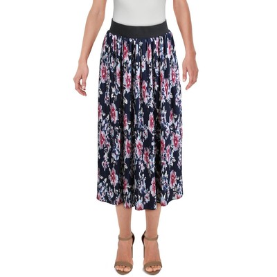 

ABS by Allen Schwartz Женская темно-синяя плиссированная юбка с цветочным принтом  BHFO 2738, Navy floral