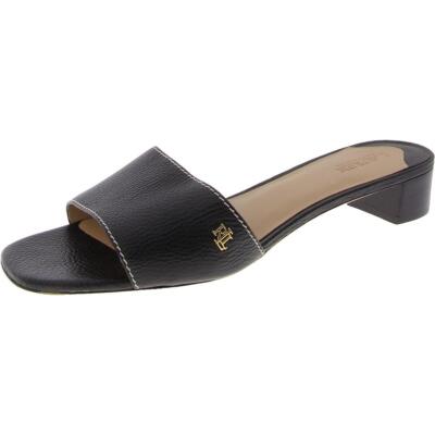 Lauren Ralph Lauren Womens  Leather Slide Sandals Shoes BHFO 4458