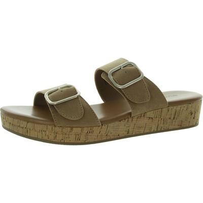 Style & Co. Womens Temppestt Open Toe Double Buckl Slide Sandals Shoes BHFO 2844
