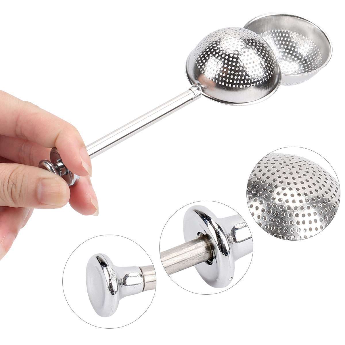 Tea Ball Infusers Long-Handle Stainless Steel Tea Strainer Reusable Tea Diffuser