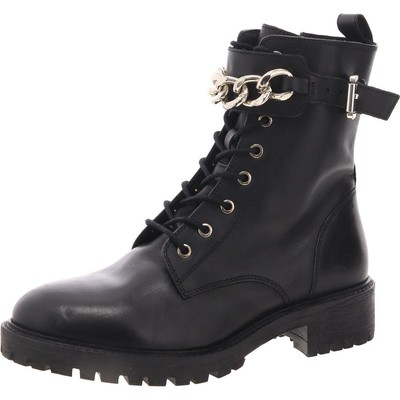 Geox Respira Womens Black Leather Combat Ankle Boots 36.5 Medium (B,M) BHFO 3877