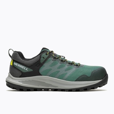 Pre-owned Merrell Work Men's Nova 3 Carbon Fiber Toe Work Shoe Forest/hiviz - J005485, Fo