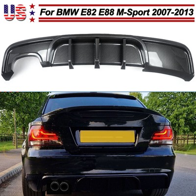 Fit For BMW E82 128i 135i M-Sport Carbon Look Rear Bumper Diffuser Lip W//Light