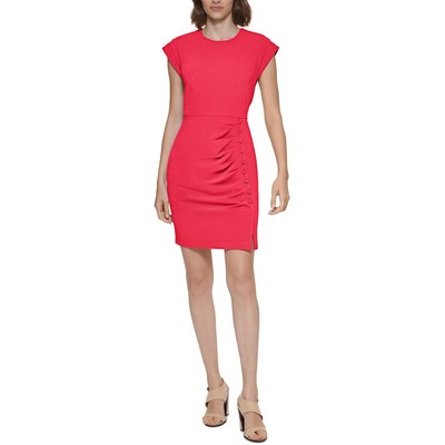 

Женское мини-платье-футляр Calvin Klein с короткими рукавами и рюшами BHFO 3923