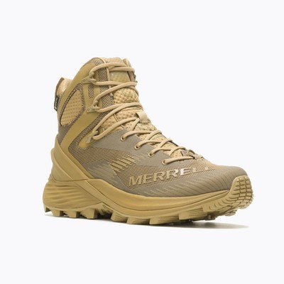 Pre-owned Merrell Work Men's Rogue Tactical Gore-tex® Waterproof Boot Dark Coyote - J00525
