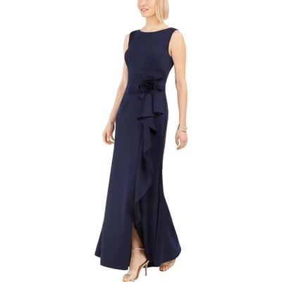 

Jessica Howard Женское темно-синее длинное платье макси с оборками Petites  BHFO 3128, Navy