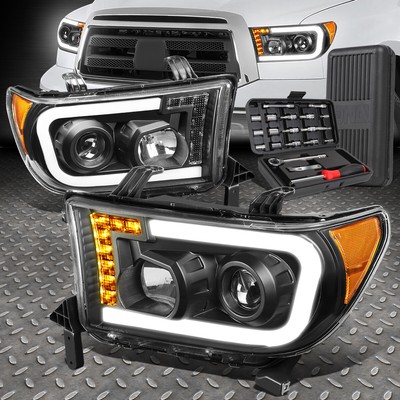 ДЛЯ 07-17 TOYOTA TUNDRA LED DRL СИГНАЛЬНАЯ ЧЕРНАЯ/ЯНТАРНАЯ ФАРА ПРОЕКТОРА + НАБОР ИНСТРУМЕНТОВ