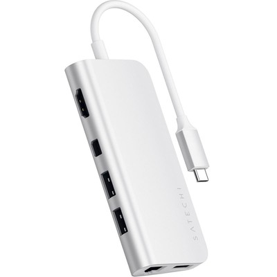 Мультимедийный адаптер Satechi USB Type-C, серебристый #ST-TCMM8PAS