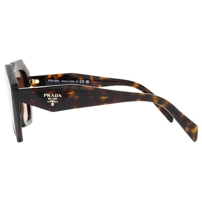 Pre-owned Prada Brown Gradient Geometric Ladies Sunglasses Pr 16ws 2au6s1 53