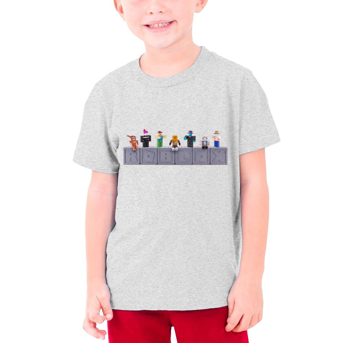 Roblox Characters in Space Kids Black T-Shirt Short Sleeve Gamers Tee