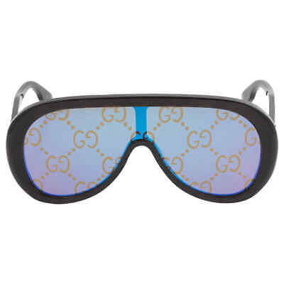 Pre-owned Gucci Blue Logo Mask Unisex Sunglasses Gg1370s 002 99 Gg1370s 002 99